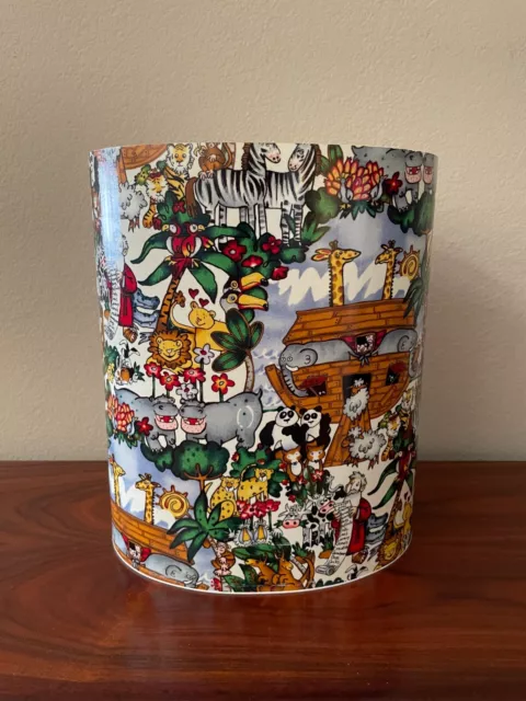 Noah's Ark Plastic Trash Can Wastebasket Garbage Child's Kid's Room