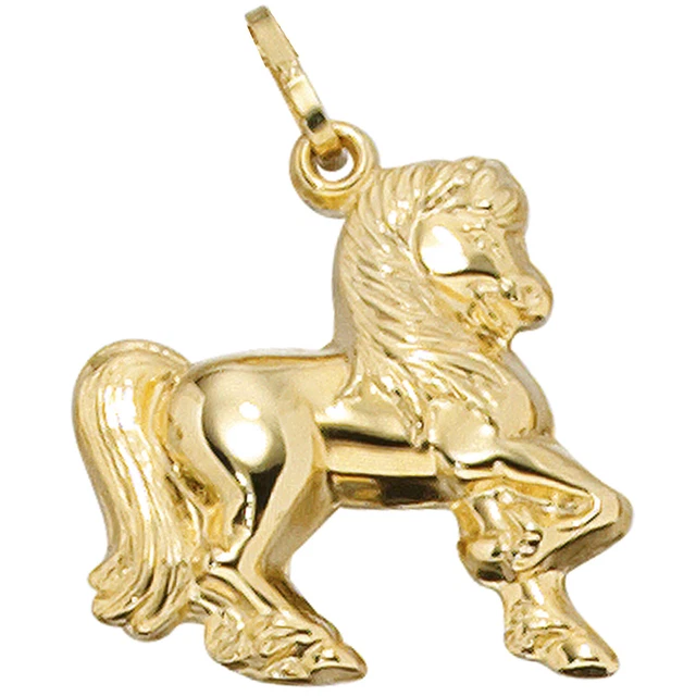 JOBO  "36061" Kinder Anhänger Pferd 333 Gold Gelbgold Pferdeanhänger Kinderanhän