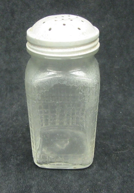 Depression Glass Salt, Pepper, Spice Shaker. Waffle Hoosier New replacement lid.