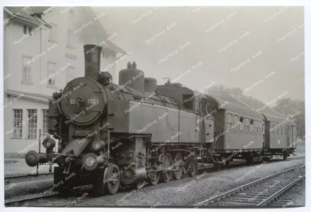 PE Foto Eisenbahn ÖBB BBÖ Dampflok 93.1303 Bhf Raabs 11.7.1969 (S25)