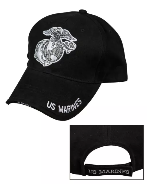 Baseballcap US Marines Schwarz Base Cap Schirmmütze Mütze US-Army Navy