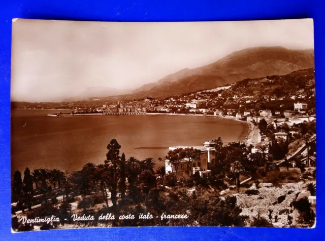 🔵 Cartolina Foto Ventimiglia 1949 Veduta Della Costa Italo Francese Panorama 🤣