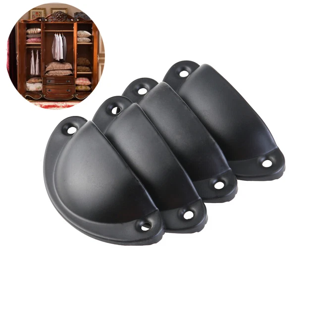 4 piezas Vintage Decorativo Puerta Cajón Manija de Acceso Metal Semicírculo Botones