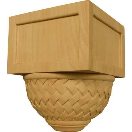 OSBORNE WOOD PRODUCTS 74767C 9 x 7 x 7 Basketweave Outside Corner Block in