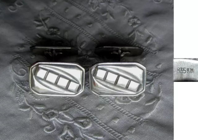 ALTE SILBERNE MANSCHETTENKNÖPFE - CUFFLINKS - "KH" - 835er