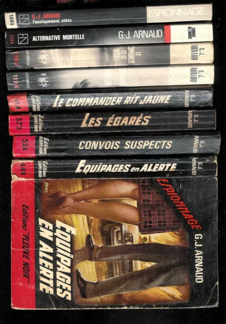 Lot de huit G. J. Arnaud - Editions Fleuve Noir Espionnage