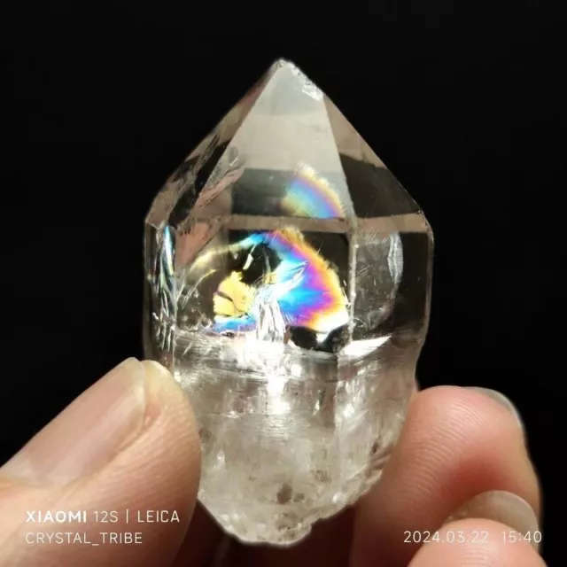 32g Rare Herkimer Diamond Crystal Quartz With Rainbow Single End Healing 4462