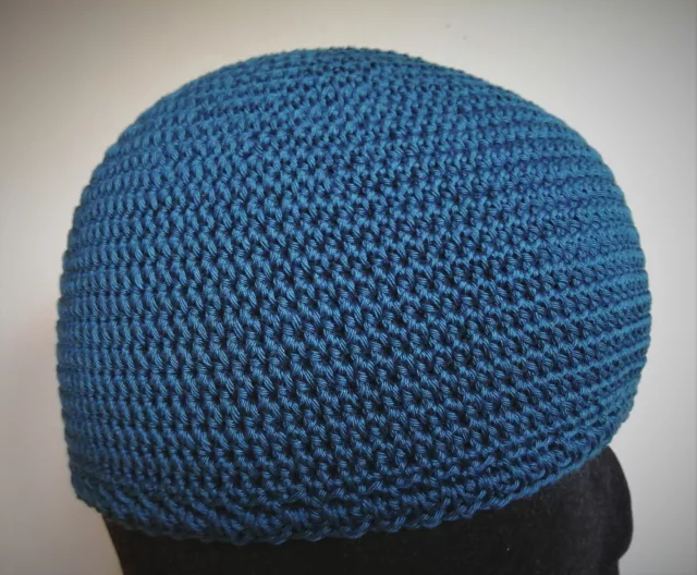 CAPPELLO UOMO COTONE Blu PAPALINA ZUCCOTTO berretto calotta marinaio kufi docker