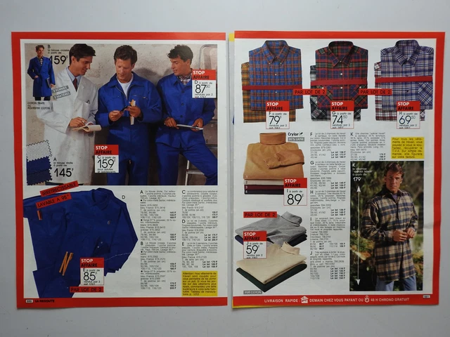 1993 French Workwear Work Jackets Shirts 4 Pages Magazine Catalog Print Ad