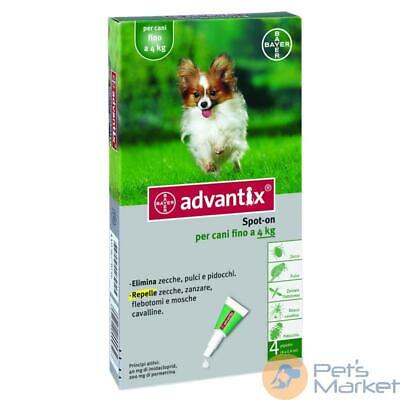 Bayer advantix antiparassitario per cani fino a 4 kg 4 pipette