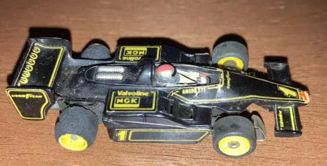 Aurora AFX G+ Plus Mario Andretti Lotus F1 Black #1 HO Slot Car