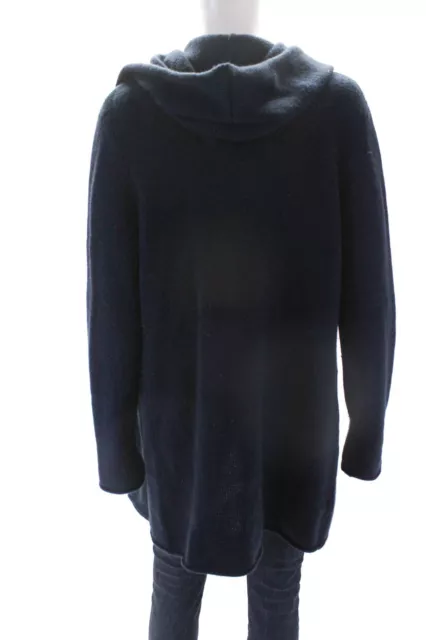 Vince Womens Navy Blue Wool Hooded Open Front Cardigan Sweater Top Size M 3