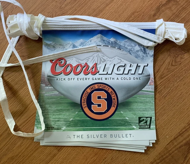 Coors Light Beer Banner String Flag Syracuse  Bar or Man Cave Decor
