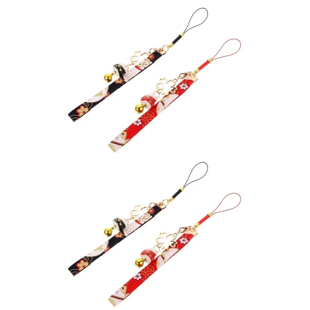 4 Pcs Bell Phone Hanging Strap Cell Lanyard Beckoning Cat Charm Camera Pendant