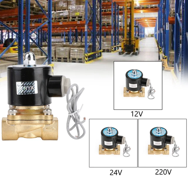 Électrovanne 1" (24V AC) Normalement Ouverte - Laiton, Pour Eau, Air, Huile (Pression 0-10 Bar)