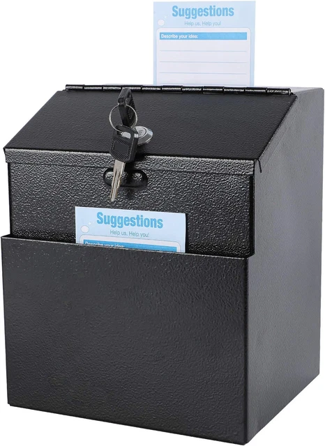 Xydled Suggestion Box with Lock Wall Mountable Donation Box Ballot Box Voting Bo