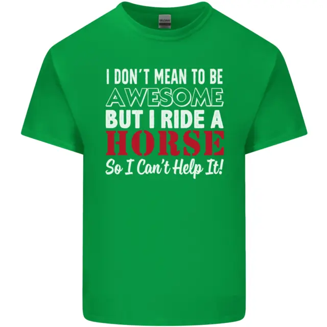 T-shirt top da uomo in cotone I Dont Mean to Be I Ride a Horse 10
