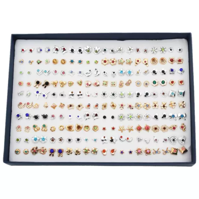 Wholesale 100Pairs Mixed Color Crystal Rhinestone Earring Studs Jewelry