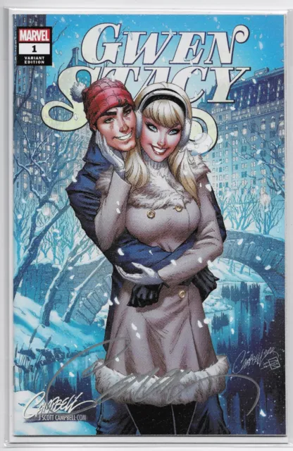 Gwen Stacy #1 (Apr 2020, Marvel) Signed J Scott Campbell Winter Cover D - NM/M