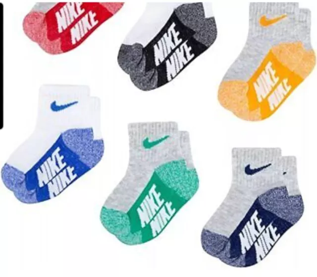 Nike Lightweight Ankle Infant Socks 12-24 months,  multicolored, 6 pack