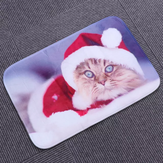 Non-slip Water Absorption Carpet Square Christmas Themed Cartoon Floor Mat for