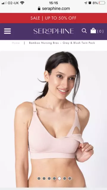 SERAPHINE BAMBOO MATERNITY Nursing Bra Nude Blush Pink L breastfeeding  seamless EUR 11,69 - PicClick IT