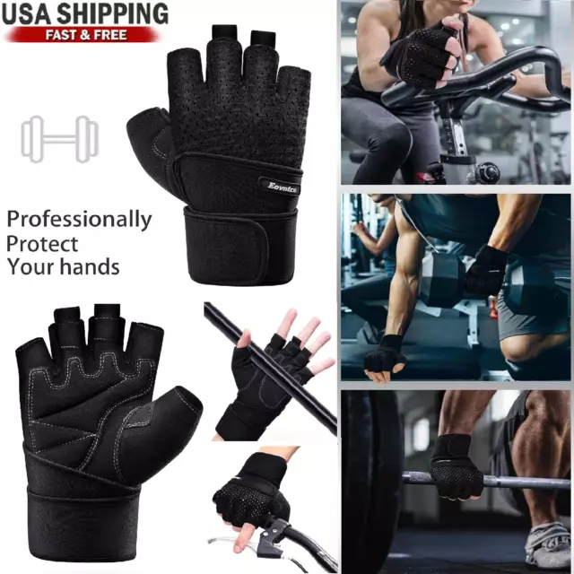 Weight Lifting Gloves Gym Pull ups Workout with Wrist Support Women Men （M - XL）