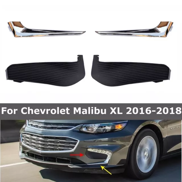 Chrome Front Bumper Fog Light Lamp Cover Trim Set for Chevrolet Malibu XL 16-18
