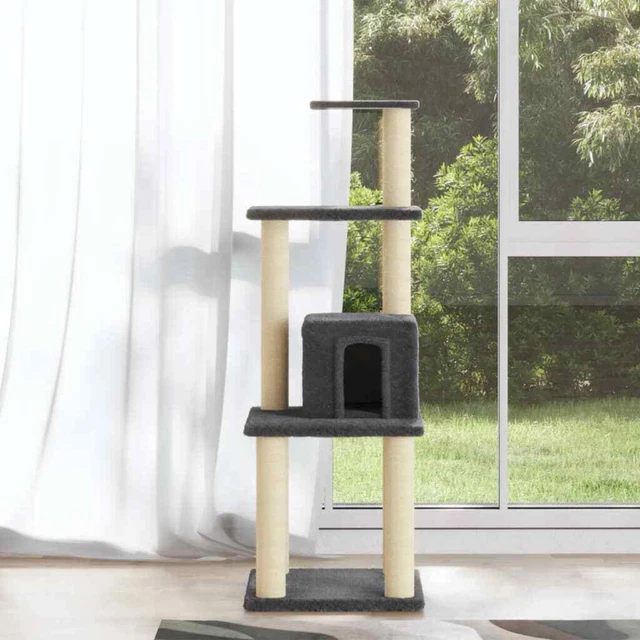 Arbre à chat avec griffoirs en sisal Gris foncé 105 cm