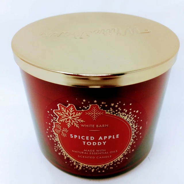 BATH & BODY Works White Barn SPICED APPLE TODDY 3 Wick Candle 17.99