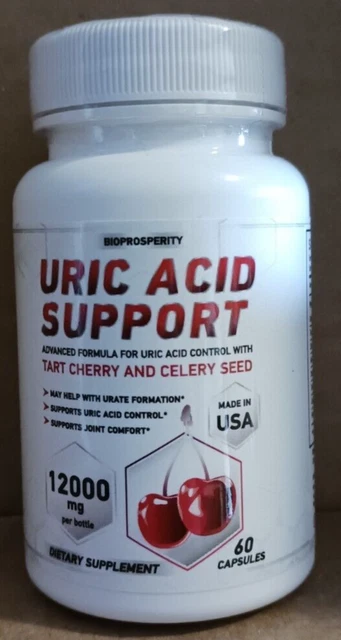Bioprosperity Uric Acid Support ~ Tart Cherry & Celery Seed ~60 Caps~ EXP 11/24