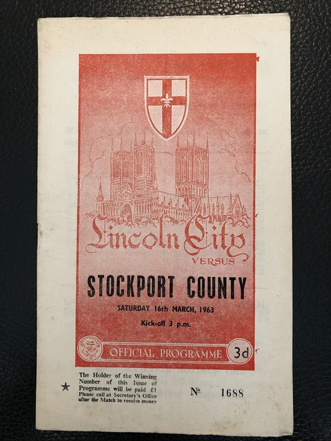 16.3.1963. Lincoln City v Stockport County (Div 4).