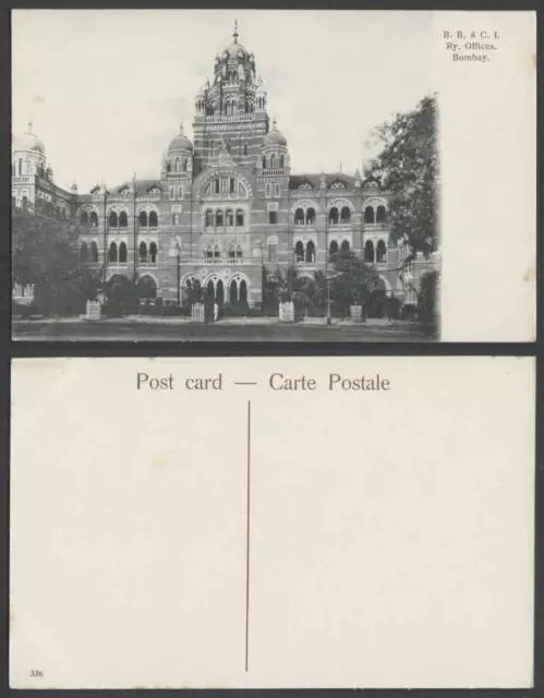 Bombay Baroda and Central India Railway Offices B.B. & C.I. Ry. Old Postcard 336