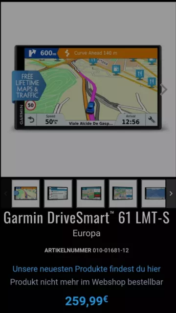 Navigationsgerät Garmin Drive Smart 61 LMT-S