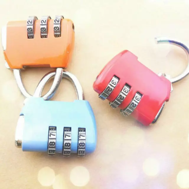 Travel Luggage Padlock Mini 3 Digit Combination Suitcase Security Cable Lock