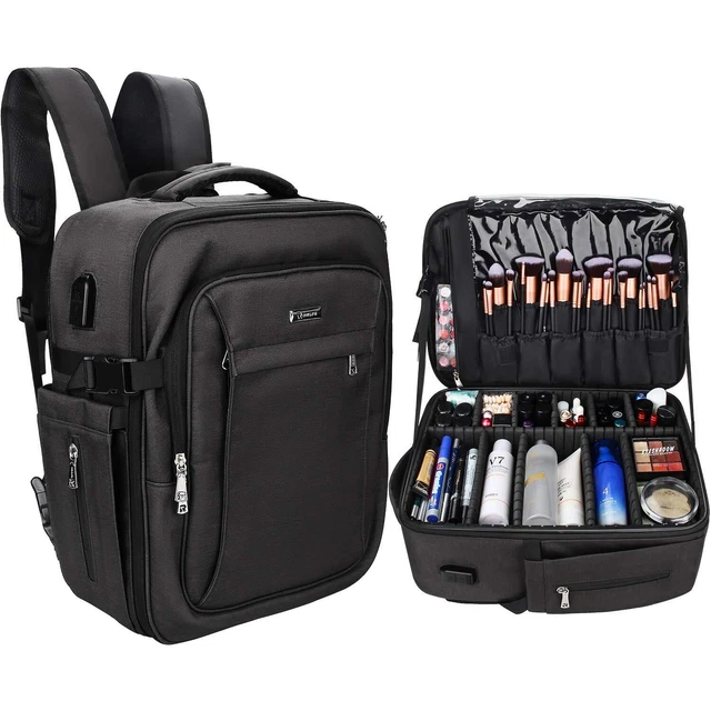 Makeup Backpack, Professional Makeup Case Extra Large Travel Train Ca...