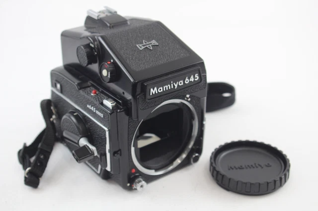 CÁMARA DE PELÍCULA de formato medio Mamiya M645 1000S con visor de prismas y tapa FUNCIONANDO CÁMARA DE PELÍCULA de formato medio Mamiya M645 1000S con visor de prismas y tapa FUNCIONANDO