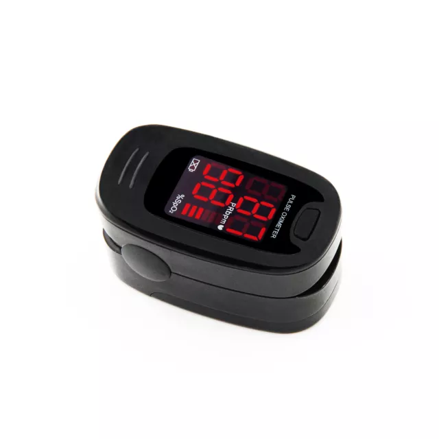 LED Oximeter Spo2 Finger Tip Pulse Oxygen Meter O2 Patient Monitor, Black Color