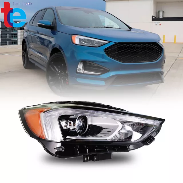 Passenger Right Side For 2019-21 Ford Edge Headlight Full LED W/DRL Clear Black