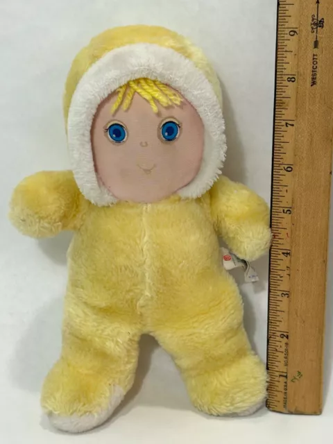 American Greetings Wind Up Baby Soft Touch 1982 Amtoy Korea Yellow Go To Sleep