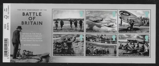 GB QEII 2015 The Battle of Britain Miniature Sheet with Barcode SG MS3735 U/M