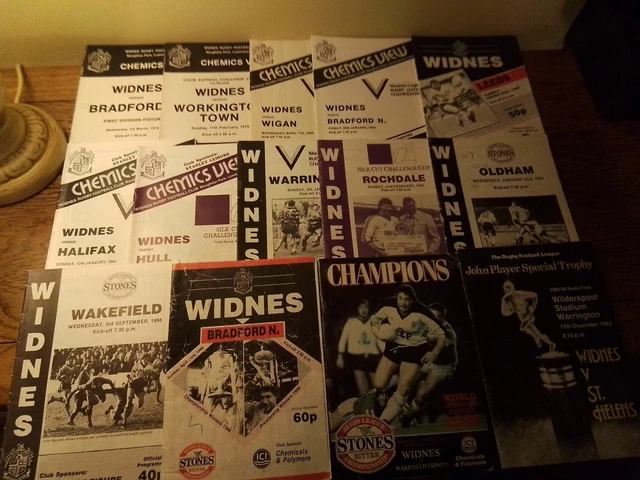 14 - Widnes Rugby League Programmes 1979 To 1989 Job Lot
