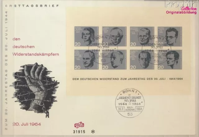 Briefmarken BRD Deutschland 1964 Mi Block3 FDC (9860914