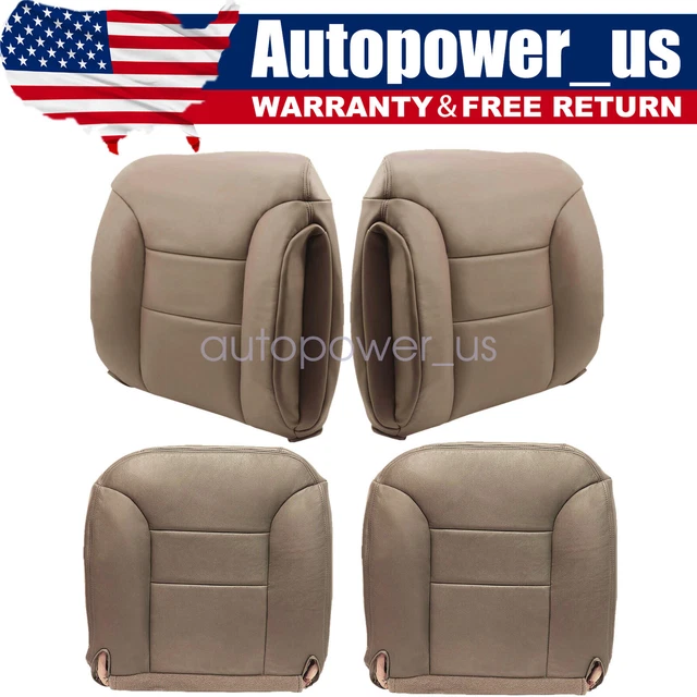 Fits 1995-1999 Chevy Tahoe Front Bottom Top Replacement Leather Seat Cover Tan