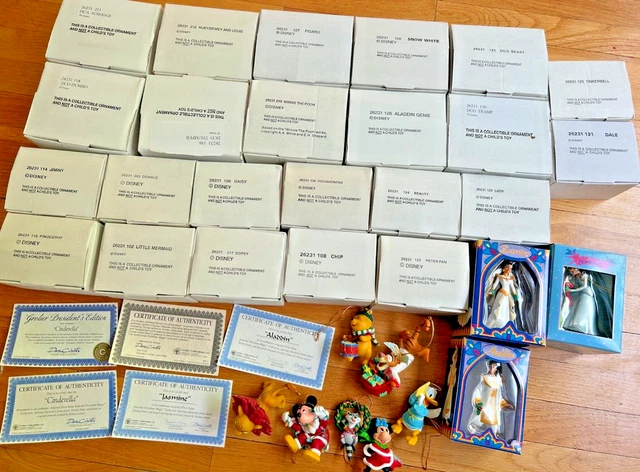 New Grolier Disney 33 ORNAMENT LOT Christmas Magic vtg tree original box NRFB New Grolier Disney 33 ORNAMENT LOT Christmas Magic vtg tree original box NRFB