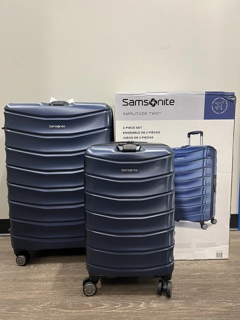 Samsonite Amplitude Hardside BLUE Luggage 2 PIECE SET Carryon & Checked Spinner
