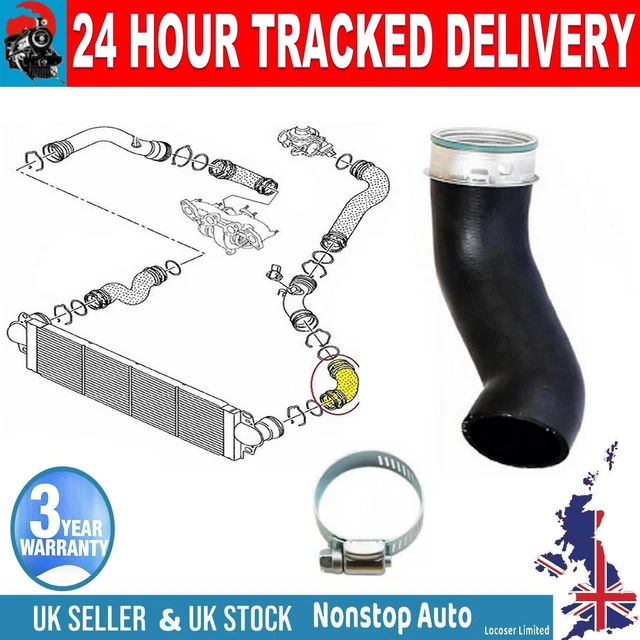 BOL Turbo Intercooler Hose Pipe For VW T5 Transporter (1.9 TDI & 2.5 TDI) – Front Left Lower – Replaces 7H0145790D