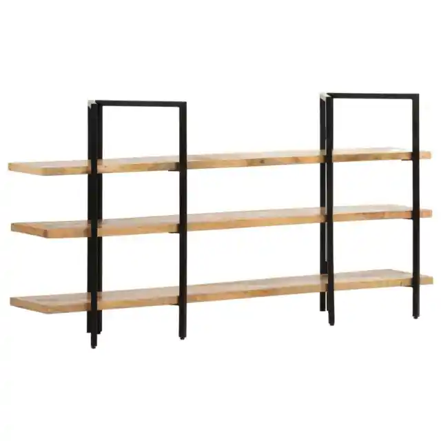 vidaXL 3-Tier Bookcase 160x31x80 cm Solid Mango Wood