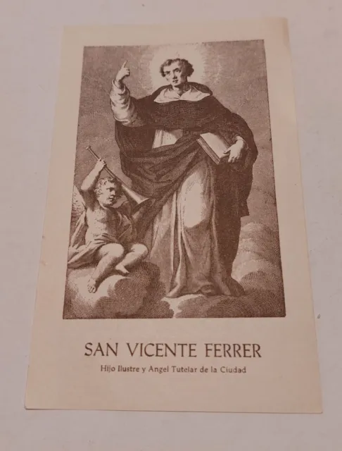 Estampa religiosa San Vicente Ferrer valencia post card