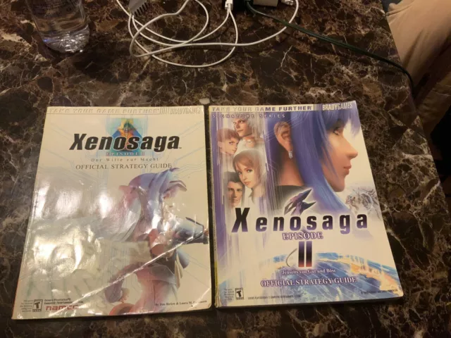 Xenosaga Episode I & 2 Official Strategy Guides Brady Sony PlayStation PS2 Namco